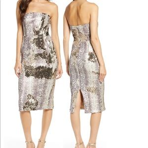 DRESS THE POPULATION SEQUIN DRESS SZ M